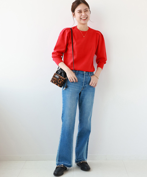 JOURNAL STANDARD relume(ジャーナルスタンダード レリューム)の「ウォッシャブルパフスリーブプルオーバー(ニット/セーター・レディース・ブラック/アイボリー/レッド・FREE)」の17枚目の写真