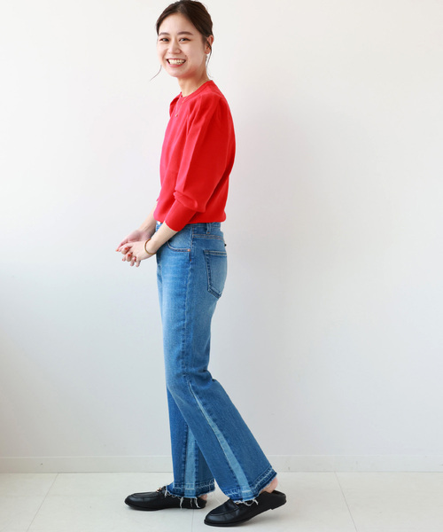 JOURNAL STANDARD relume(ジャーナルスタンダード レリューム)の「ウォッシャブルパフスリーブプルオーバー(ニット/セーター・レディース・ブラック/アイボリー/レッド・FREE)」の18枚目の写真