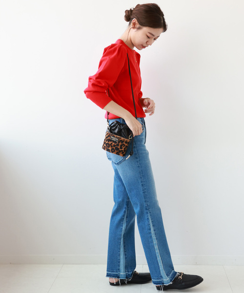 JOURNAL STANDARD relume(ジャーナルスタンダード レリューム)の「ウォッシャブルパフスリーブプルオーバー(ニット/セーター・レディース・ブラック/アイボリー/レッド・FREE)」の19枚目の写真