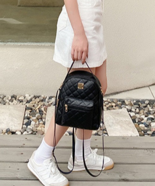 (新品)POPPY フラワーキルティングリュック(ブラック) pointe backpack (black) – POPPY