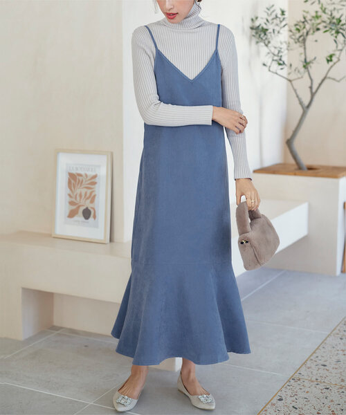 KOBE LETTUCE（コウベレタス）の「ピーチスキンマーメイドキャミワンピース（ワンピース・レディース・ブラック/ブラウン/グリーン系/ベージュ/プラム/ブルー・S/M/L/LL）」の5枚目の写真