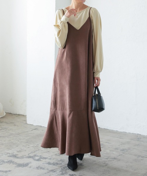 KOBE LETTUCE（コウベレタス）の「ピーチスキンマーメイドキャミワンピース（ワンピース・レディース・ブラック/ブラウン/グリーン系/ベージュ/プラム/ブルー・S/M/L/LL）」の9枚目の写真