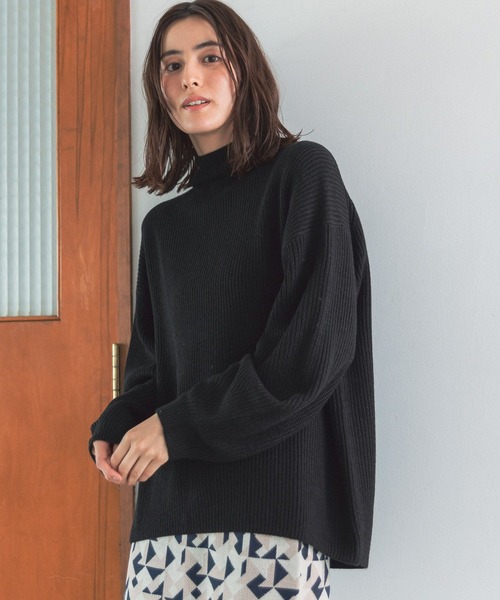 LEPSIM（レプシィム）の「7ゲージボトルネック満たされニット　294943（ニット/セーター・レディース・ダークブラウン/イエロー/ブルー/ブラック/ボルドー/マスタード/オフホワイト・FREE）」の12枚目の写真