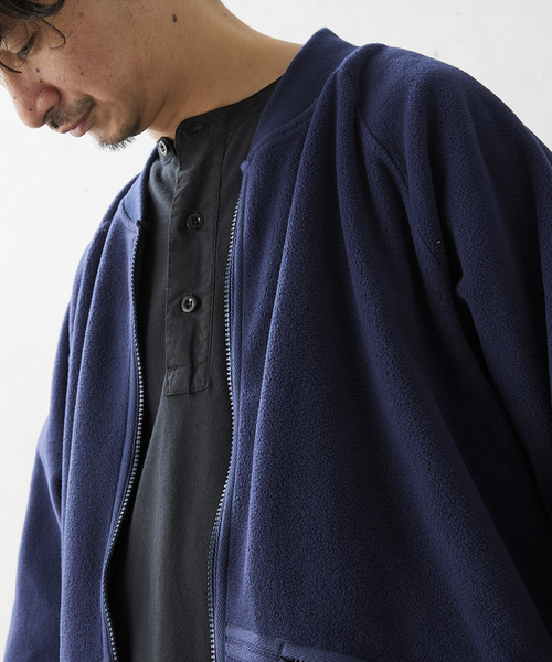 ARMY TWILL（アーミーツイル）の「【ARMY TWILL/アーミーツイル】別注 FLEECE RIB BZ（ブルゾン・メンズ・ブラック/カーキ/ネイビー・MEDIUM/LARGE）」の8枚目の写真