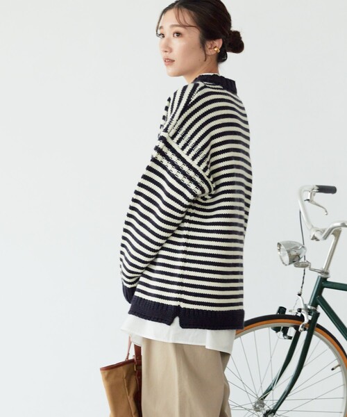 FREAK'S STORE（フリークスストア）の「【WEB限定】MACOBER×FREAK'S STORE/マコバー　別注ガンジーセーター（ニット/セーター・レディース・ベージュ/ネイビー/ブラウン/レッド/その他/ナチュラル・ﾌﾘ-）」の21枚目の写真