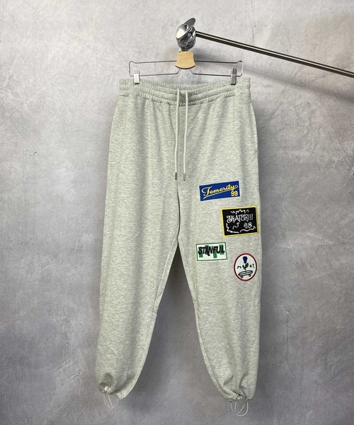 Beno(ビーノ)の「TCライト裏毛 ランダムワッペン ワイドスウェットパンツ(スウェットパンツ・メンズ・ロイヤルブルー/ブラック/オフホワイト/杢グレー/グリーン・M/L)」の3枚目の写真
