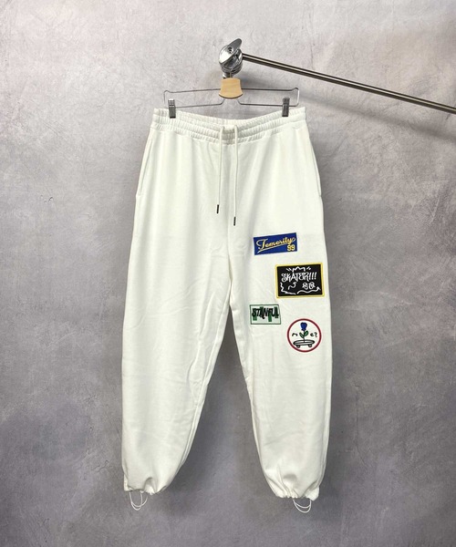 Beno(ビーノ)の「TCライト裏毛 ランダムワッペン ワイドスウェットパンツ(スウェットパンツ・メンズ・ロイヤルブルー/ブラック/オフホワイト/杢グレー/グリーン・M/L)」の1枚目の写真