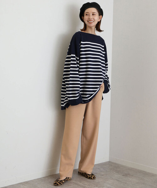 SLOBE IENA(スローブイエナ)の「PEダブルクロスイージーパンツ(その他パンツ・レディース・ネイビー/ベージュ・36/38)」の3枚目の写真