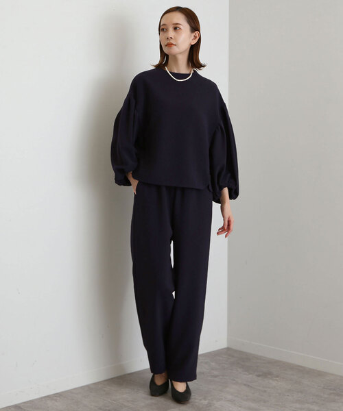 SLOBE IENA(スローブイエナ)の「PEダブルクロスイージーパンツ(その他パンツ・レディース・ネイビー/ベージュ・36/38)」の9枚目の写真