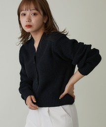 ショルダーパッチカーディガン