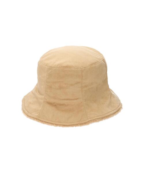 koe（コエ）の「フェイクスエードｘファーハット*（ハット・レディース・キャメル/ブラック/ライトベージュ・FREE）」の16枚目の写真