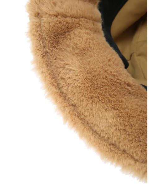 koe（コエ）の「フェイクスエードｘファーハット*（ハット・レディース・キャメル/ブラック/ライトベージュ・FREE）」の21枚目の写真