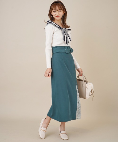 31 Sons de mode（トランテアン　ソン　ドゥ　モード）の「配色ボウタイニット（ニット/セーター・レディース・オフホワイト/イエロー/ブラック・36）」の5枚目の写真