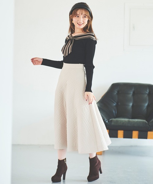 31 Sons de mode（トランテアン　ソン　ドゥ　モード）の「配色ボウタイニット（ニット/セーター・レディース・オフホワイト/イエロー/ブラック・36）」の17枚目の写真