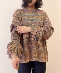 +81BRANCA ハチイチブランカ / Mix colors yarn high neck PO ミックスカラーヤーンハイネックプルオーバーニット セーター / 81B-22AW-K02