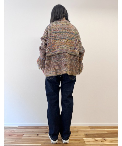 ＋81BRANCA（ハチイチブランカ）の「+81BRANCA ハチイチブランカ / Mix colors yarn high neck PO ミックスカラーヤーンハイネックプルオーバーニット セーター / 81B-22AW-K02（ニット/セーター・レディース・オレンジ/グレー・FREE）」の7枚目の写真