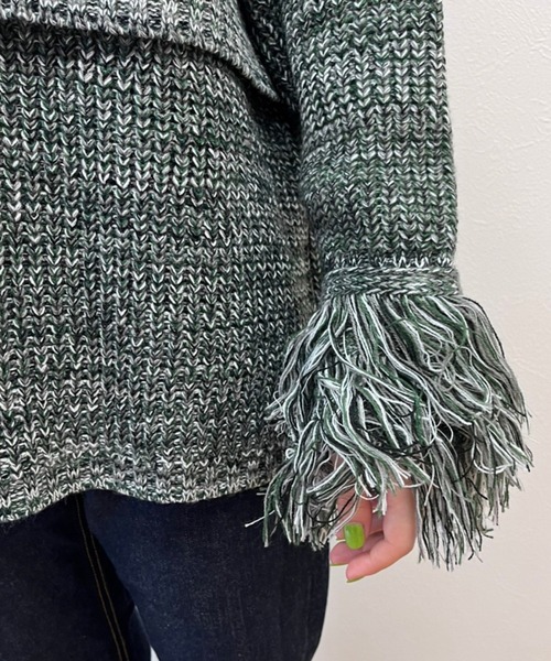 ＋81BRANCA（ハチイチブランカ）の「+81BRANCA ハチイチブランカ / Mix colors yarn high neck PO ミックスカラーヤーンハイネックプルオーバーニット セーター / 81B-22AW-K02（ニット/セーター・レディース・オレンジ/グレー・FREE）」の9枚目の写真