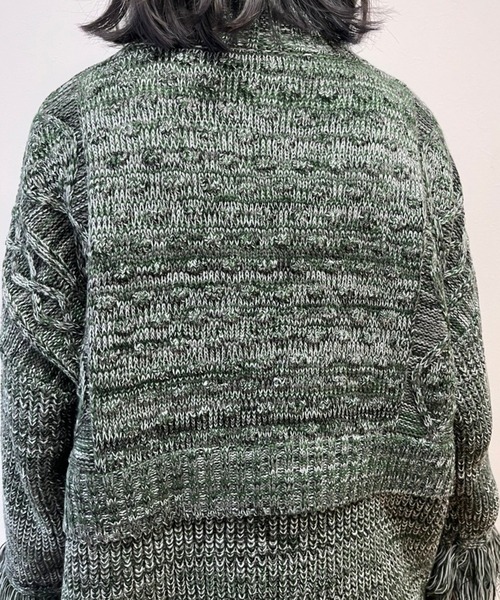 ＋81BRANCA（ハチイチブランカ）の「+81BRANCA ハチイチブランカ / Mix colors yarn high neck PO ミックスカラーヤーンハイネックプルオーバーニット セーター / 81B-22AW-K02（ニット/セーター・レディース・オレンジ/グレー・FREE）」の11枚目の写真