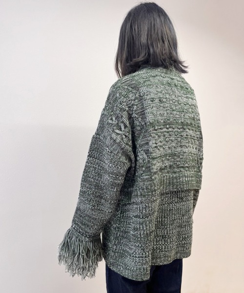 ＋81BRANCA（ハチイチブランカ）の「+81BRANCA ハチイチブランカ / Mix colors yarn high neck PO ミックスカラーヤーンハイネックプルオーバーニット セーター / 81B-22AW-K02（ニット/セーター・レディース・オレンジ/グレー・FREE）」の13枚目の写真