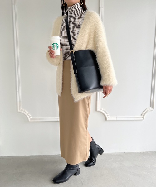 MYMOOD.(マイムード)の「【A4サイズ収納可自立型】外ポケット付き PU バケツショルダーバッグ(ショルダーバッグ・レディース・ブラック/ブラウン/ダークブラウン/グレイッシュベージュ/クリーム・FREE)」の14枚目の写真