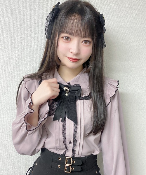 ROJITA（ロジータ）の「ブローチ付きフリルブラウス（シャツ/ブラウス・レディース・ホワイト/ブラック/ピンク・FREE）」の19枚目の写真