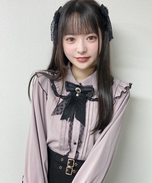 ROJITA（ロジータ）の「ブローチ付きフリルブラウス（シャツ/ブラウス・レディース・ホワイト/ブラック/ピンク・FREE）」の10枚目の写真