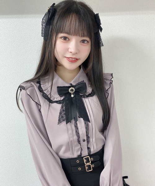 ROJITA（ロジータ）の「ブローチ付きフリルブラウス（シャツ/ブラウス・レディース・ホワイト/ブラック/ピンク・FREE）」の20枚目の写真