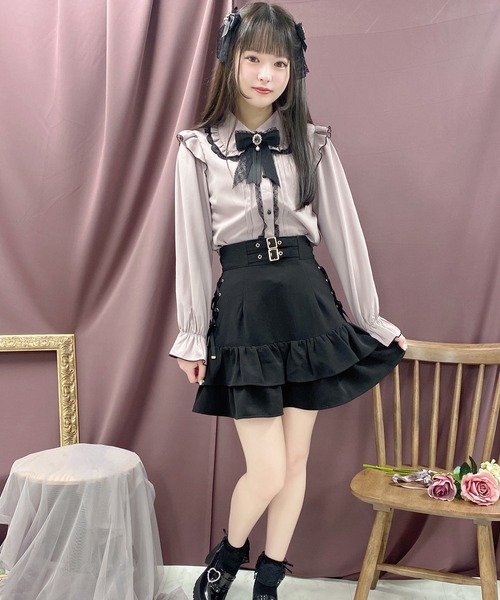 ROJITA（ロジータ）の「ブローチ付きフリルブラウス（シャツ/ブラウス・レディース・ホワイト/ブラック/ピンク・FREE）」の21枚目の写真
