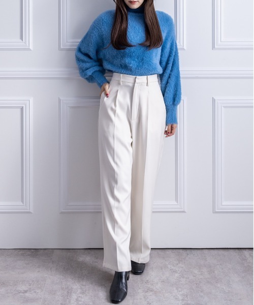 clear（クリア）の「フェザーハイネックニットトップス（ニット/セーター・レディース・アイボリー/ブラック/ブルー/ラベンダー/ベージュ/イエロー/グリーン・F）」の16枚目の写真