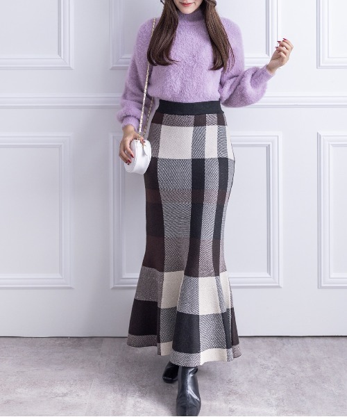 clear（クリア）の「フェザーハイネックニットトップス（ニット/セーター・レディース・アイボリー/ブラック/ブルー/ラベンダー/ベージュ/イエロー/グリーン・F）」の21枚目の写真