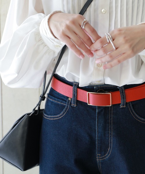 osharewalker（オシャレウォーカー）の「【廃盤】『シンプルリアルレザーベルト』（ベルト・レディース・レッド/ブラック/ブラウン・FREE）」の4枚目の写真