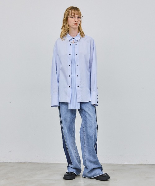 casane（カサネ）の「リメイクデニムワイドパンツ（デニムパンツ・レディース・ブルー・2/1/0）」の12枚目の写真