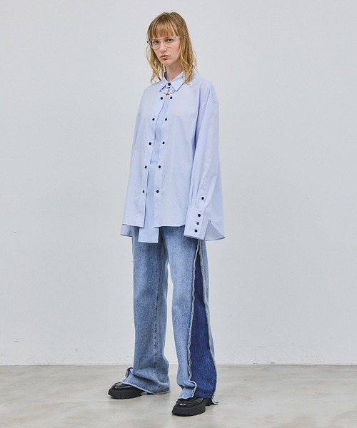 casane（カサネ）の「リメイクデニムワイドパンツ（デニムパンツ・レディース・ブルー・2/1/0）」の13枚目の写真