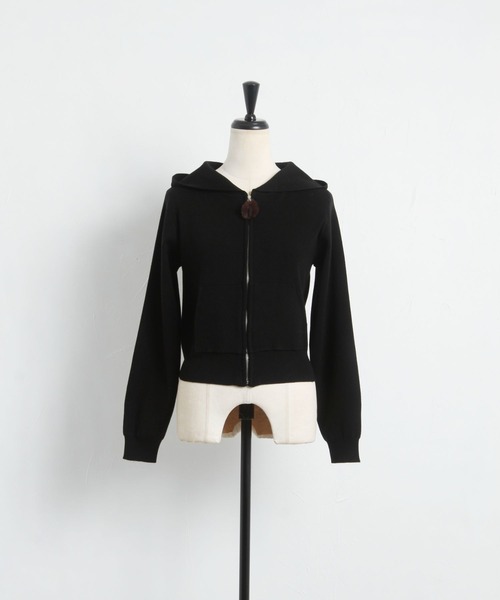 tocco closet(トッコ クローゼット)の「ポケット付きファーチャームジップニットパーカー(パーカー・レディース・ブラック/オフホワイト/ピンク系その他・M)」の21枚目の写真