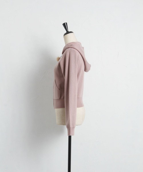 tocco closet(トッコ クローゼット)の「ポケット付きファーチャームジップニットパーカー(パーカー・レディース・ブラック/オフホワイト/ピンク系その他・M)」の17枚目の写真
