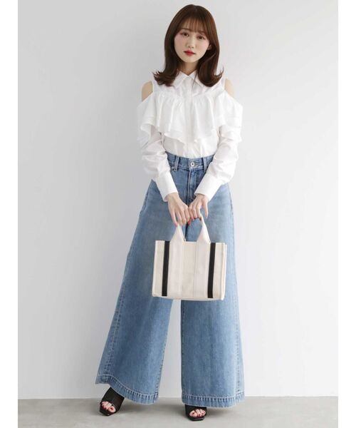 MERCURYDUO（マーキュリーデュオ）の「キャンバスミニトートバッグ（ハンドバッグ・レディース・アイボリー/グレー・FREE）」の9枚目の写真