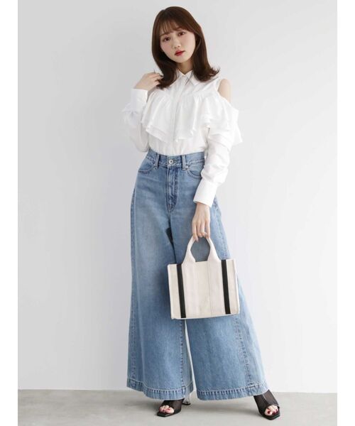 MERCURYDUO（マーキュリーデュオ）の「キャンバスミニトートバッグ（ハンドバッグ・レディース・アイボリー/グレー・FREE）」の10枚目の写真