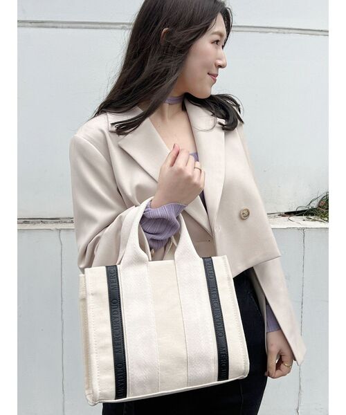 MERCURYDUO（マーキュリーデュオ）の「キャンバスミニトートバッグ（ハンドバッグ・レディース・アイボリー/グレー・FREE）」の17枚目の写真