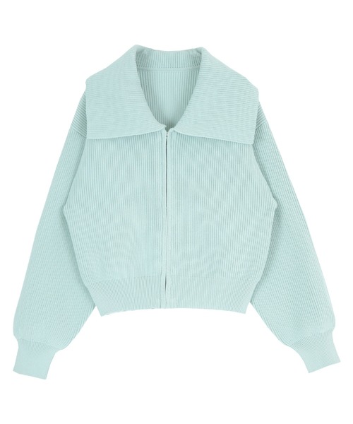 titivate（ティティベイト）の「ﾎﾞﾘｭｰﾑｽﾘｰﾌﾞﾆｯﾄﾌﾞﾙｿﾞﾝ（ブルゾン・レディース・ネイビー/ライトベージュ/ライトブルー・FREE）」の19枚目の写真