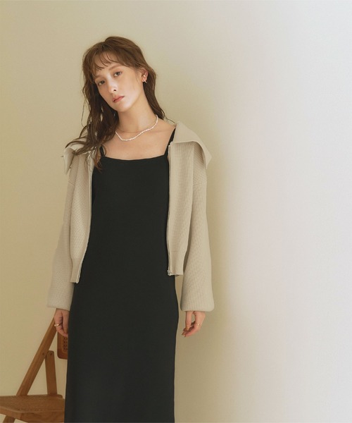 ボリュームスリーブニットブルゾン（ブルゾン）｜titivate（ティティ