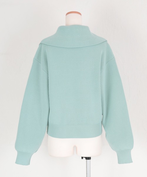 titivate（ティティベイト）の「ﾎﾞﾘｭｰﾑｽﾘｰﾌﾞﾆｯﾄﾌﾞﾙｿﾞﾝ（ブルゾン・レディース・ネイビー/ライトベージュ/ライトブルー・FREE）」の12枚目の写真