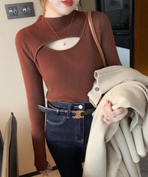 Nia | Nia/【大人の肌見せ】フロントオープン ベーシックニット(ニット/セーター)