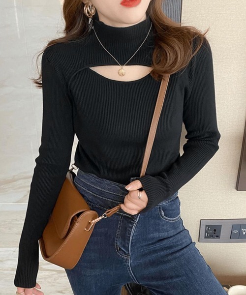 Nia（ニア）の「Nia(ニア)/フロントオープン ベーシックニット（ニット/セーター・レディース・アイボリー/カーキ/ブラック/オレンジ/ホワイト/ブラウン・FREE）」の8枚目の写真