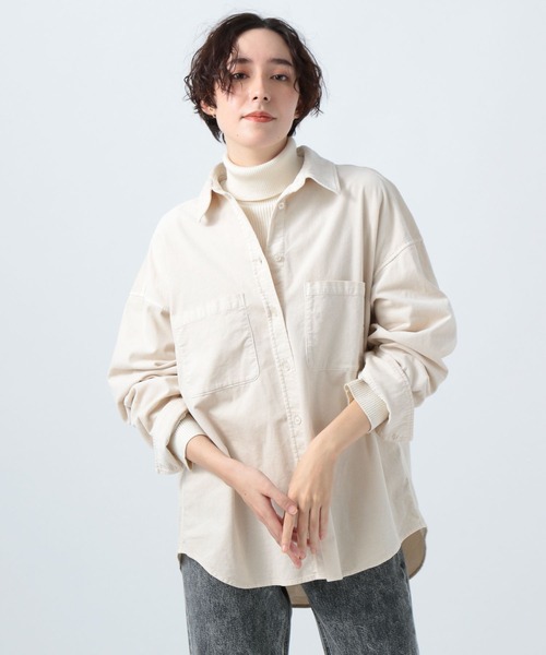 BAYFLOW(ベイフロー)の「コーデュロイシャツ(シャツ/ブラウス・レディース・ライトブルー/モカ/ピンク/ライトベージュ・FREE)」の2枚目の写真