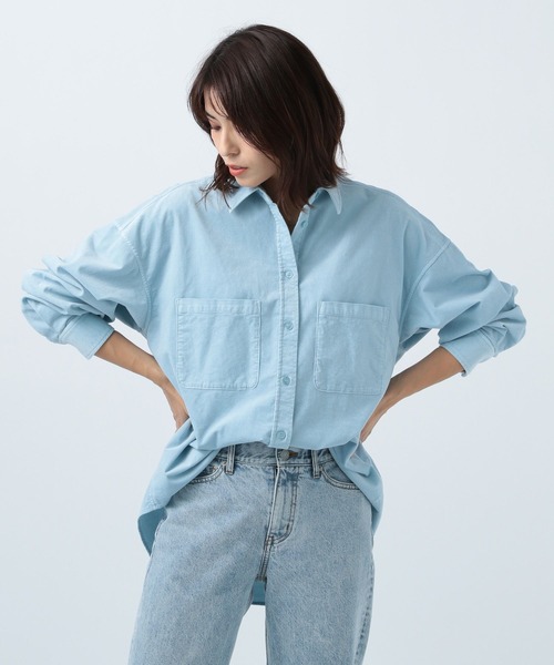 BAYFLOW(ベイフロー)の「コーデュロイシャツ(シャツ/ブラウス・レディース・ライトブルー/モカ/ピンク/ライトベージュ・FREE)」の8枚目の写真