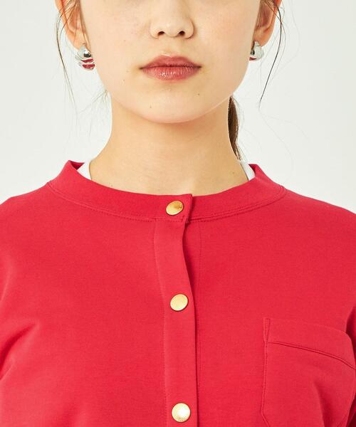 Traditional Weatherwear(トラディショナルウェザーウェア)の「【別注】<Traditional Weatherwear> ARKLEY カットソー カーディガン(カーディガン/ボレロ・レディース・ネイビー/レッド・FREE)」の3枚目の写真