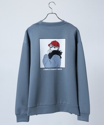 【a-r】〔Red Cap Girl/レッドキャップガール〕シルクタッチダンボールニット バックイラスト ルーズシルエット クルーネックスウェット