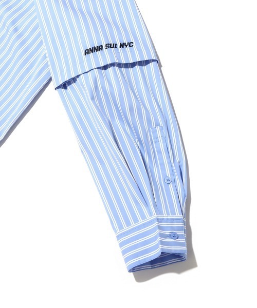 ANNA SUI NYC（アナ スイ エヌ ワイ シー）の「ANNA SUI NYC 2wayストライプシャツ（シャツ/ブラウス・レディース・ブルー/ホワイト/ブラック・M/L）」の13枚目の写真