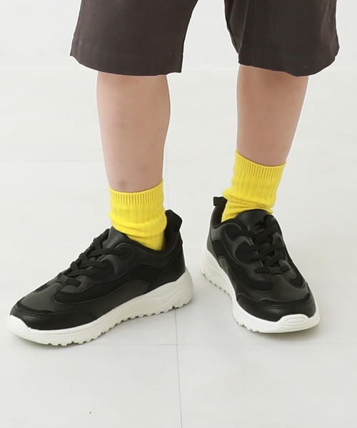 devirock（デビロック）の「撥水 ボリュームスニーカー（スニーカー・キッズ・ネイビー/ピンク/ブラック/シルバー・17.0cm/18.0cm/19.0cm/20.0cm/21.0cm/22.0cm/23.0cm）」の2枚目の写真