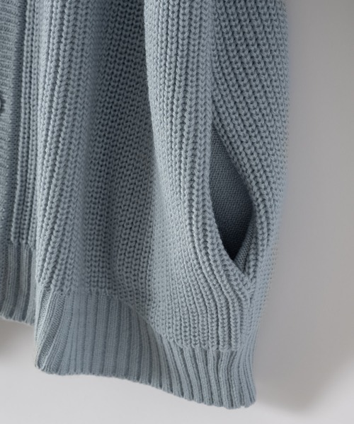 neez.（ニーズ）の「ミドルゲージリブカーディガン（カーディガン/ボレロ・メンズ・ブルー/ブラック/グリーン・SMALL/MEDIUM/LARGE）」の8枚目の写真